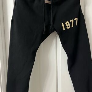 FOG Essentials Black Joggers with Cream Logo